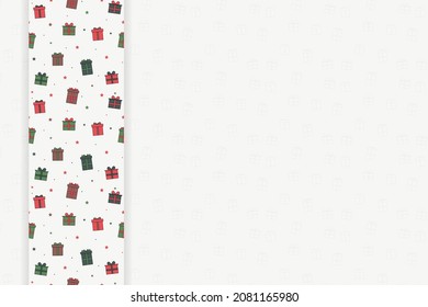 Christmas background with boxes of presents. Xmas decoration. Vector