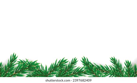 Christmas Background with Christmas  branches frame isolated on white background with copy space for text, illustration Vector EPS 10