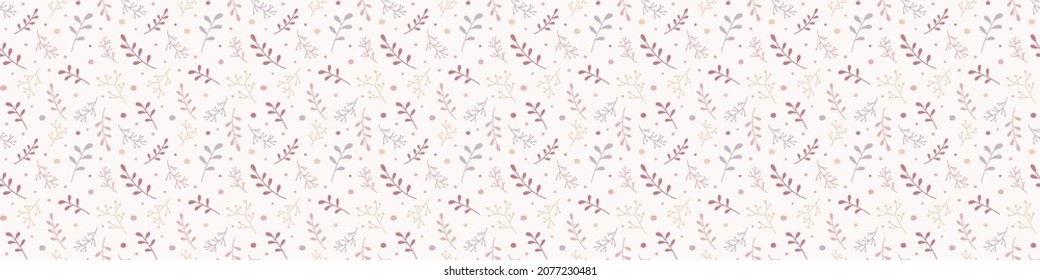 Christmas background with branches of mistletoe. Seamless pattern. Banner. Vector