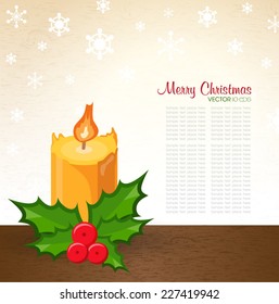 Christmas background with candle