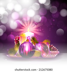 Christmas background with candle light