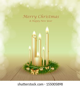 Christmas background with candles