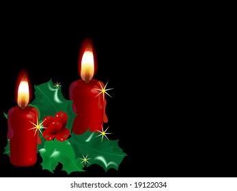 Christmas background with the candles