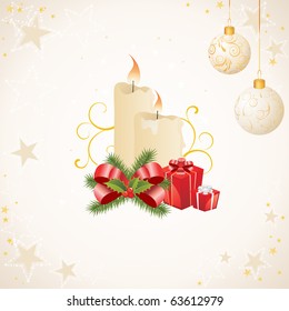 Christmas background with candles