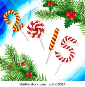 Christmas background with candy 2015
