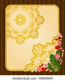 Christmas background with Candy cane. Vector