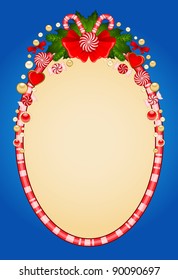 Christmas background with Candy cane. Vector