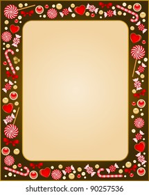 Christmas background with Candy cane. Vector