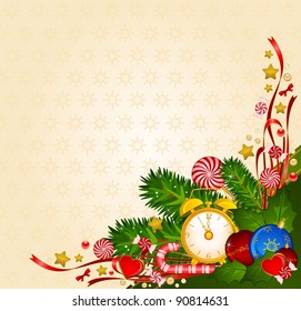 Christmas background with Candy cane. Vector