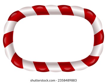 Christmas background. Cane candy diagonal stripes red white pattern Christmas background. Red and white marshmallow candy frame