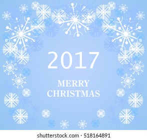 Christmas background for Christmas card. Beautiful blue Christmas pattern