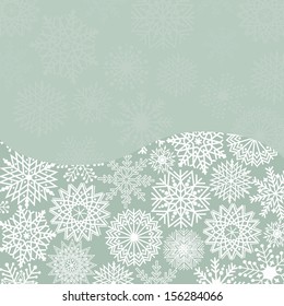 Christmas background card with snowflake in vector
