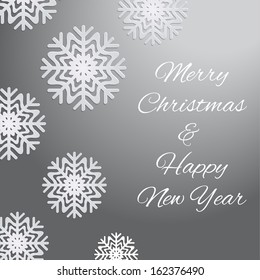 Christmas Background card with snowflakes and Christmas text
