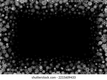 Christmas background or card template with small snowflakes