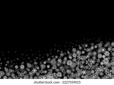 Christmas background or card template with small snowflakes