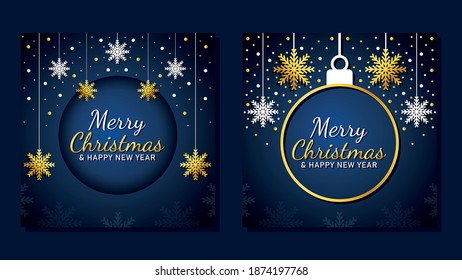 Christmas background card templates. Vector design element. Set of brochure, poster templates. Vector illustration