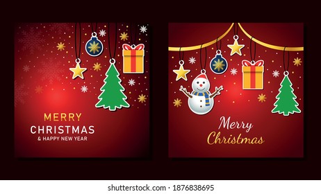 Christmas background card templates. Vector design element. Set of brochure, poster templates. Vector illustration