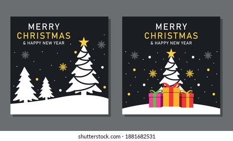 Christmas background card templates. Vector design element. Set of brochure, poster templates. Vector illustration