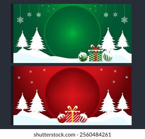 Christmas background or cards concept. Stylish Merry Christmas and New Year modern abstract icons. Christmas tree and ball with copy space. 