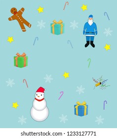 Christmas background with children characters. Vector illustration EPS 10