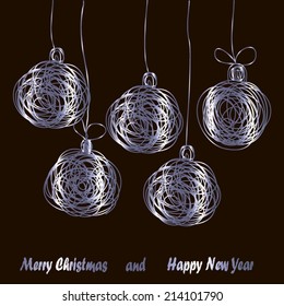 Christmas background with clew balls