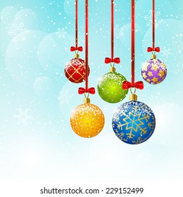 Christmas background with color balls