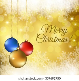 Christmas background with color balls