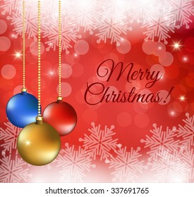 Christmas background with color balls