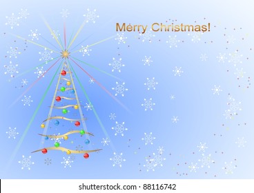 christmas background with color decorations and text
