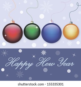 Christmas background with colorful  balls
