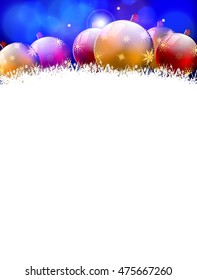 christmas background with colorful balls