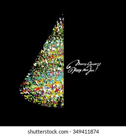 Christmas background with colorful splash. A vector.