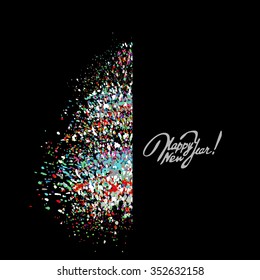 Christmas background with colorful splash. A vector.