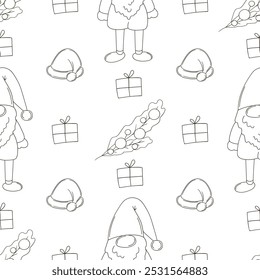 Christmas background. Coloring pattern in hand draw style