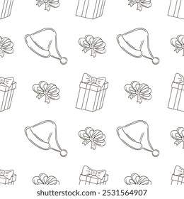 Christmas background. Coloring pattern in hand draw style