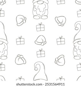 Christmas background. Coloring pattern in hand draw style