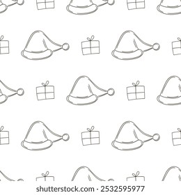 Christmas background. Coloring pattern in hand draw style