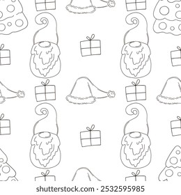Christmas background. Coloring pattern in hand draw style