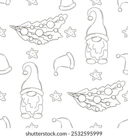 Christmas background. Coloring pattern in hand draw style