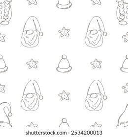 Christmas background. Coloring pattern in hand draw style