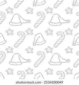 Christmas background. Coloring pattern in hand draw style