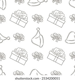 Christmas background. Coloring pattern in hand draw style