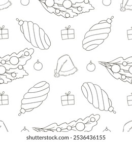 Christmas background. Coloring pattern in hand draw style
