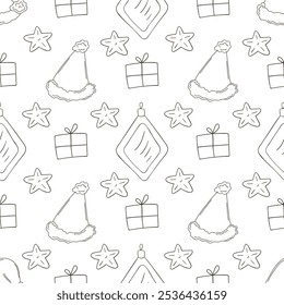 Christmas background. Coloring pattern in hand draw style
