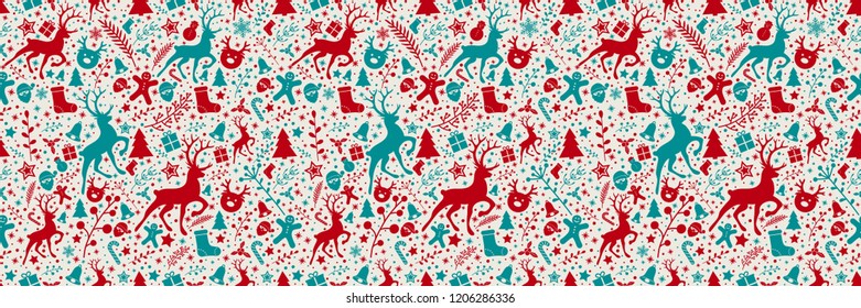 Christmas background with colourful ornaments. Vector.
