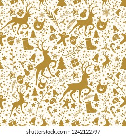Christmas background with colourful ornaments. Vector.