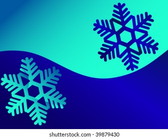 Christmas background: composition of curved lines and snowflakes - great for backgrounds, or layering over other images