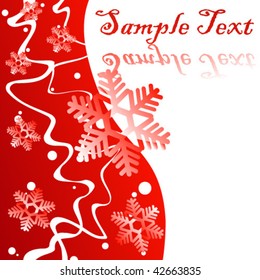 Christmas background: composition of curved lines and snowflakes - great for backgrounds, or layering over other images