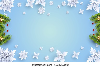 Christmas background with composition and decoration. Merry Christmas and happy new year.