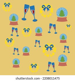 Christmas background, Christmas concept, toys, vector illustration